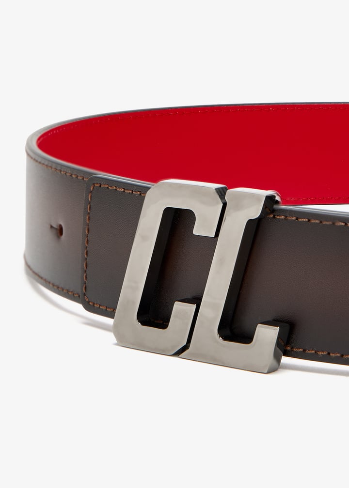 小物 Christian Louboutin HAPPY RUI CL LOGO Belt - Calf Alpina leather - Black - Christian Louboutin