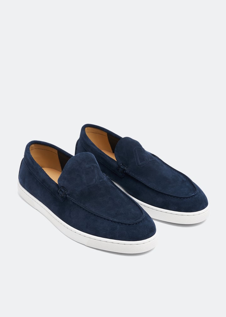 【Christian Louboutin】Varsiboat スエード ローファー ブルー Varsiboat suede loafers in blue - Christian Louboutin