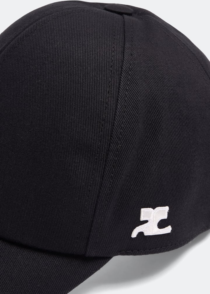 Courrèges Cotton signature cap for Women - Black in UAE | Level Shoes