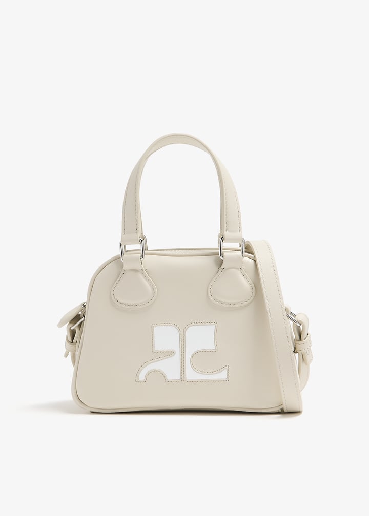 Courrèges Mini leather bowling bag for Women - Beige in UAE