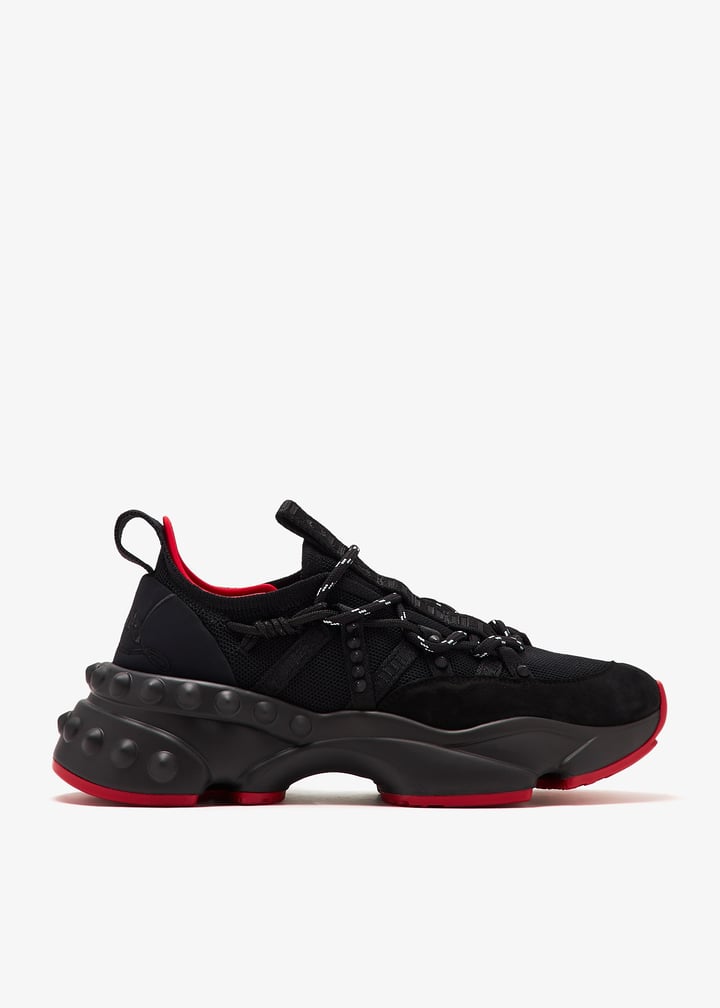 関税送料込【Christian Louboutin】ランチュローブラックテクノ Rantulow - Sneakers - Grained calf leather - Black - Men