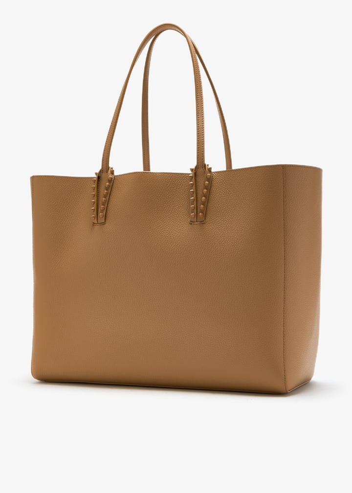 【関税&送料込】Christian Louboutin Beige Leather Cabata Sma Cabata - Tote bag - Calf leather and spikes - Leche