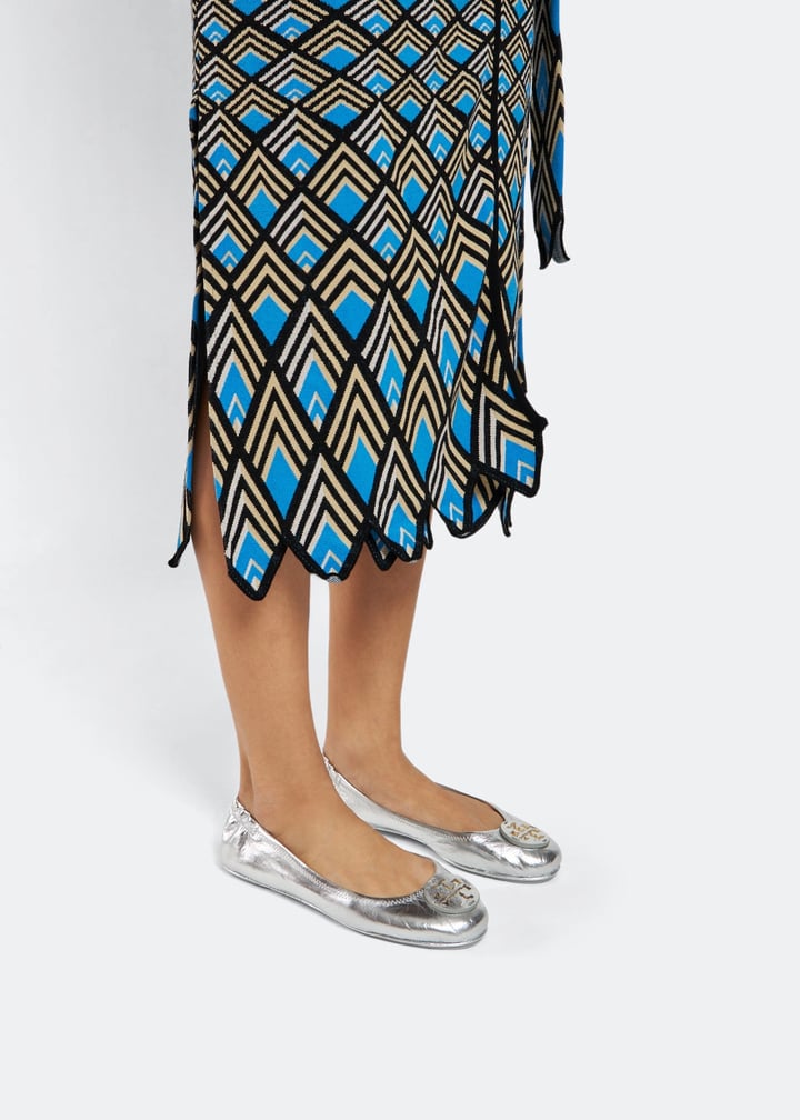 Tory Burch Minnie travel ballet flats for Women - Silver in