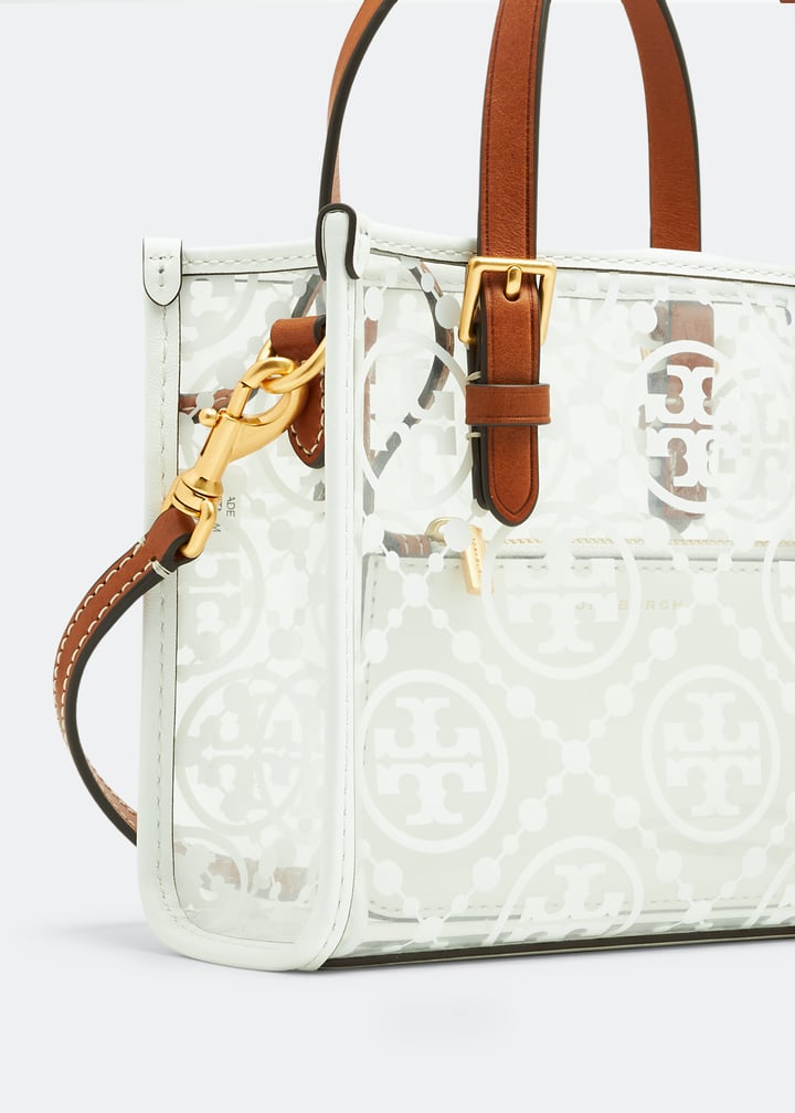 Tory Burch Mini T Monogram clear tote bag for Women - White
