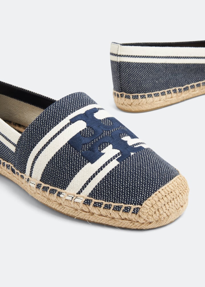 シューズ・サンダルその他 TORY BURCH striped espadrilles with double t 150685 Amazon.com | Tory Burch Women's Double T Espadrille Platform