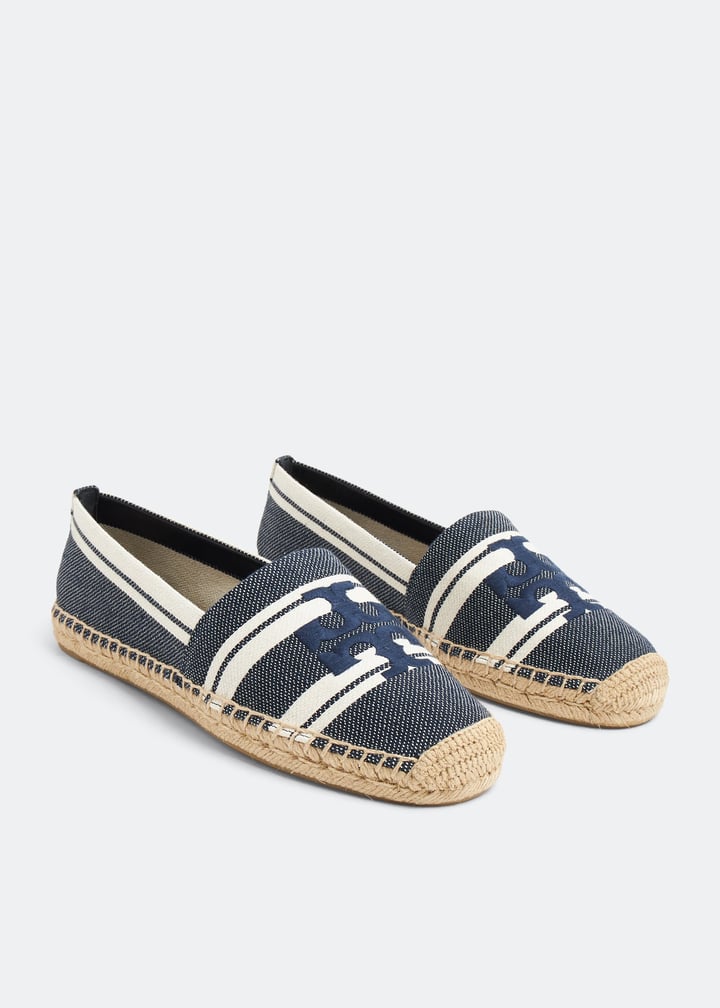 シューズ・サンダルその他 TORY BURCH striped espadrilles with double t 150685 Amazon.com | Tory Burch Women's Double T Espadrille Platform