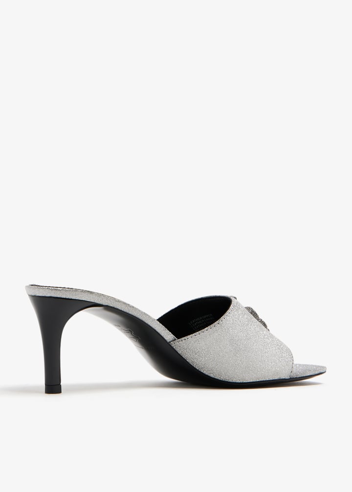Tory Burch Eleanor Pavé mule sandals for Women - Silver in
