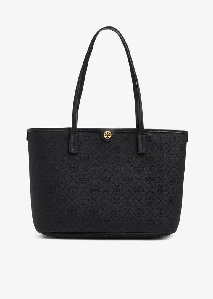 Tory Burch T Monogram small zip tote bag for Women - Black