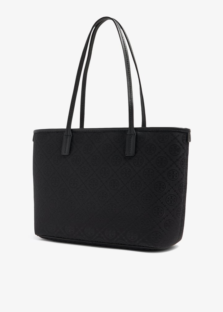 Tory Burch T Monogram small zip tote bag for Women - Black