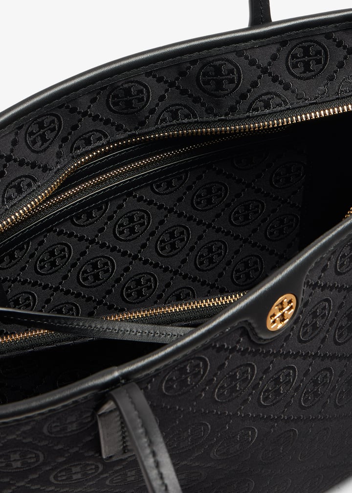 Tory Burch T Monogram small zip tote bag for Women - Black