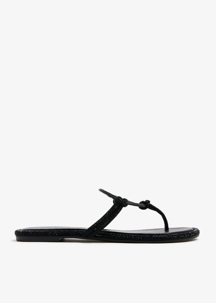 Tory Burch Miller pavé knotted sandals for Women - Black in