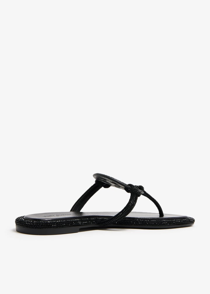 Tory Burch Miller pavé knotted sandals for Women - Black in