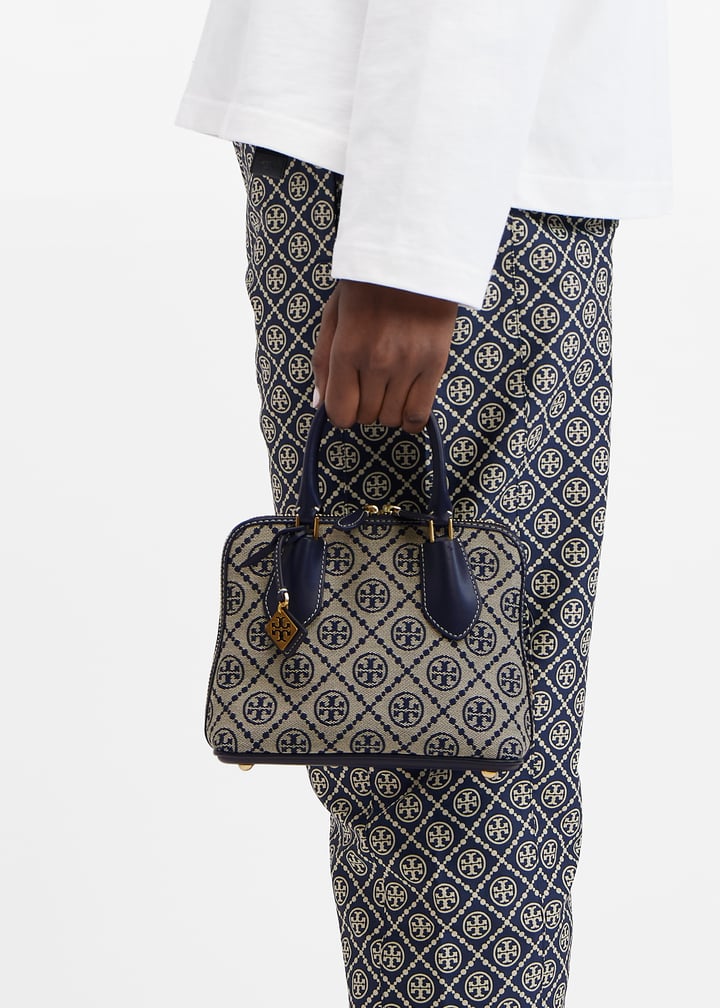 ショルダーバッグ・ポシェット Tory Burch Mini T Monogram Swing satchel 155620 Tory Burch Mini T Monogram Jacquard Swing Crossbody Bag