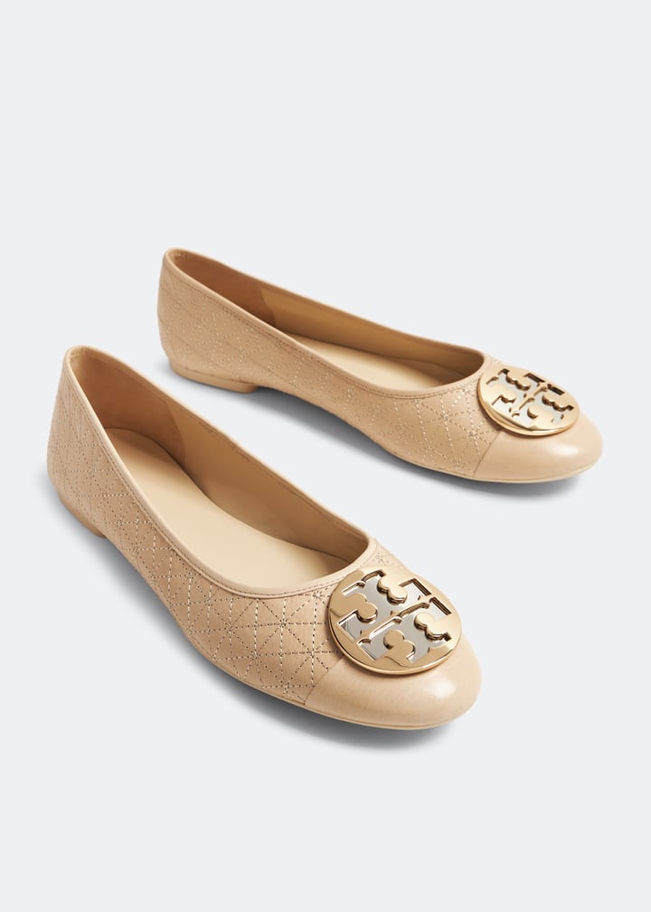 Tory Burch Claire Quilted ballet flats for Women - Beige in  display picture 1