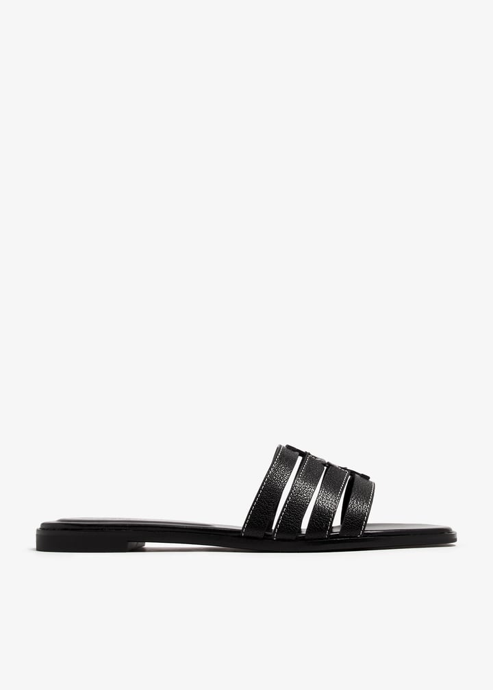 サンダル・ミュール TORY BURCH INES LEATHER CAGE SANDALS Tory Burch Ines cage slide sandals for Women - Black in UAE