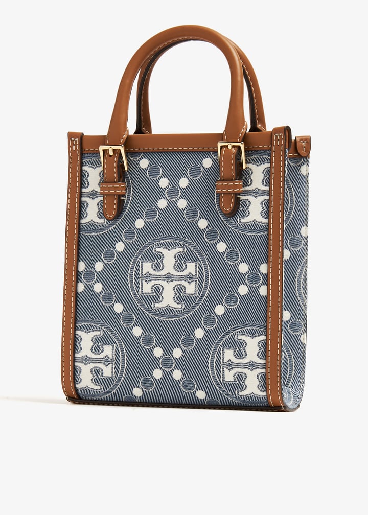 ★Tory Burch★デニム★T Monogram tote Mini★バッグ Tory Burch T Monogram denim mini tote bag for Women - Blue