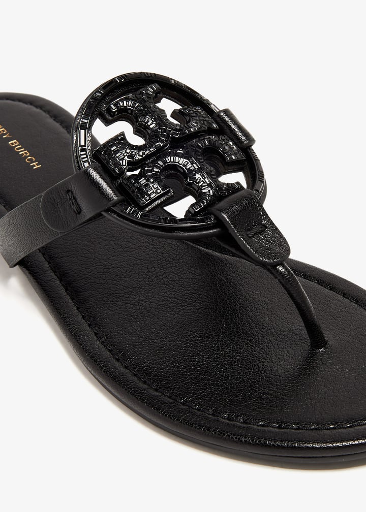 サンダル・ミュール Tory Burch FW25 Black leather slippers (175640 006) Mellow studded leather slippers in black - Tory Burch