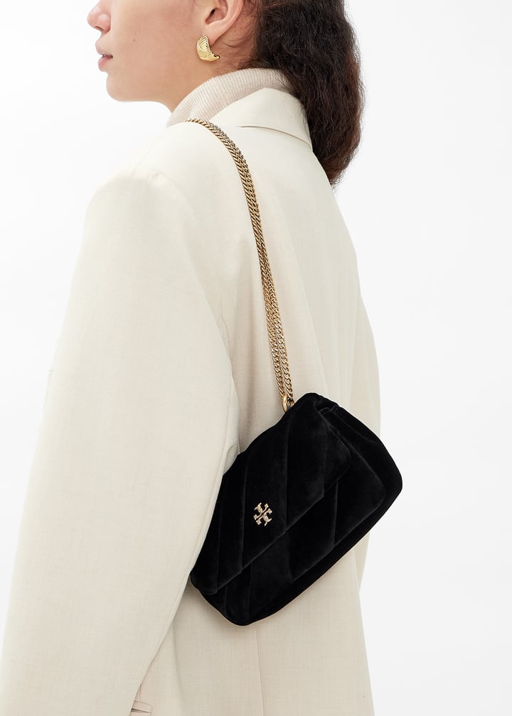 Mini Kira draped velvet flap bag - Main Image