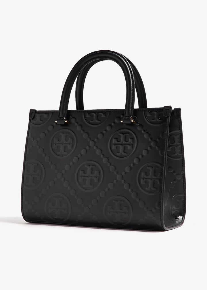 トートバッグ TORY BURCH Woman Tote bags Black 170485 001 Tory Burch T Monogram embossed tote bag for Women - Black in