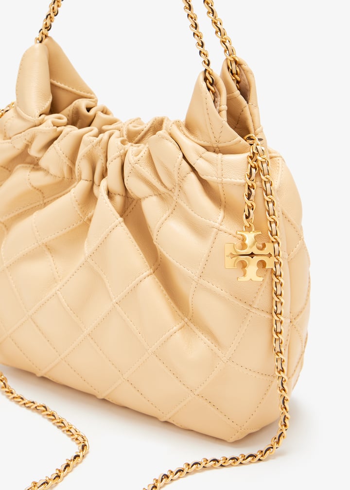 Tory Burch Mini Fleming drawstring bag for Women - Beige in