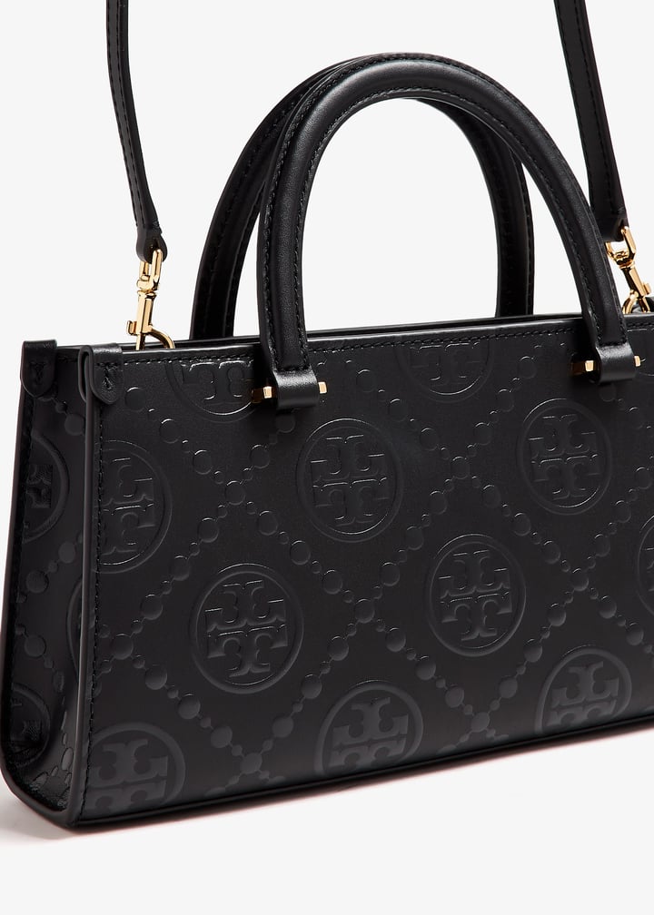 Tory Burch Small T Monogram E/W tote bag for Women - Black
