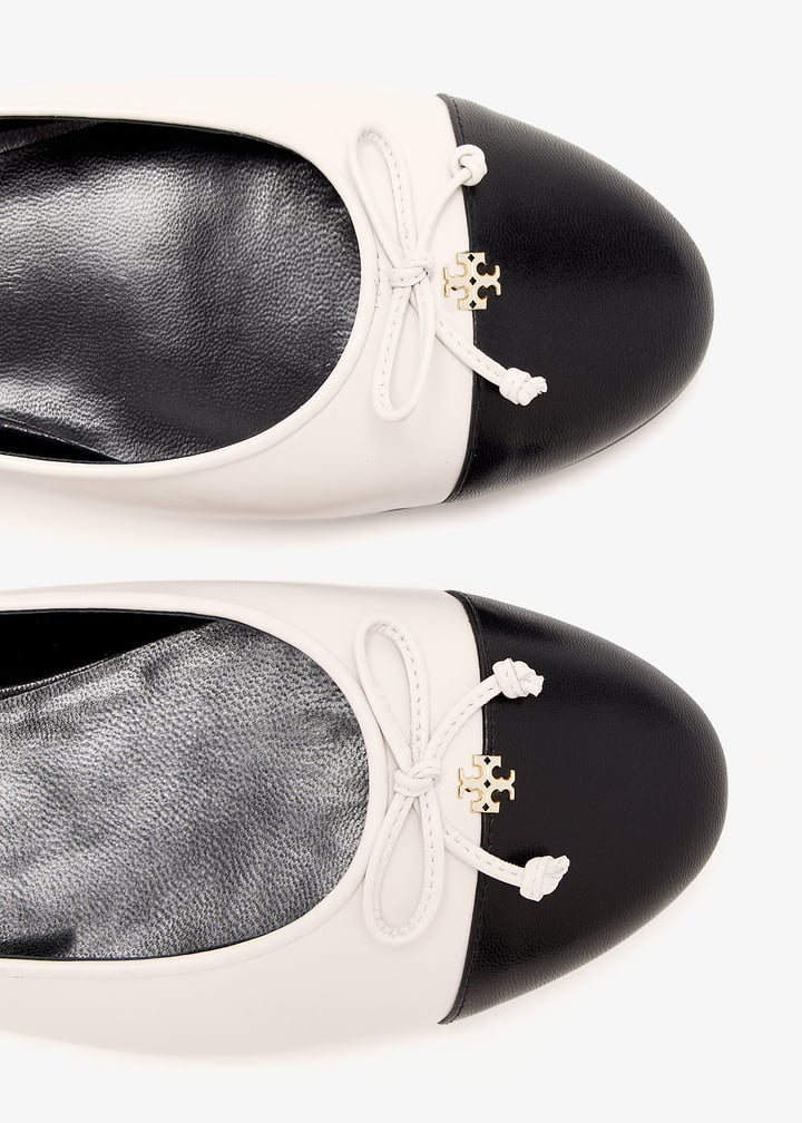 サンダル・ミュール Tory Burch Ivory leather Cap-Toe ballerinas (166592 100) Cap-Toe Slingback: Women's Designer Flats | Tory Burch