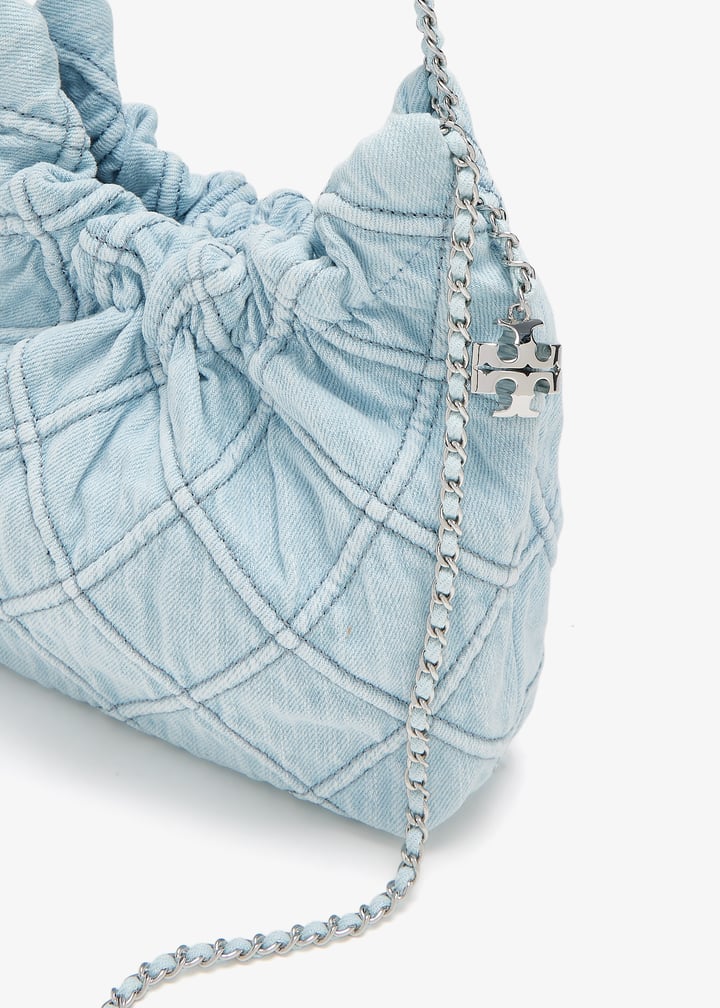 TORY BURCH ミニフレミンクソフトテニムホホハック 167972 414 フレミング ソフトデニム ミニホーボーバッグ: レディース