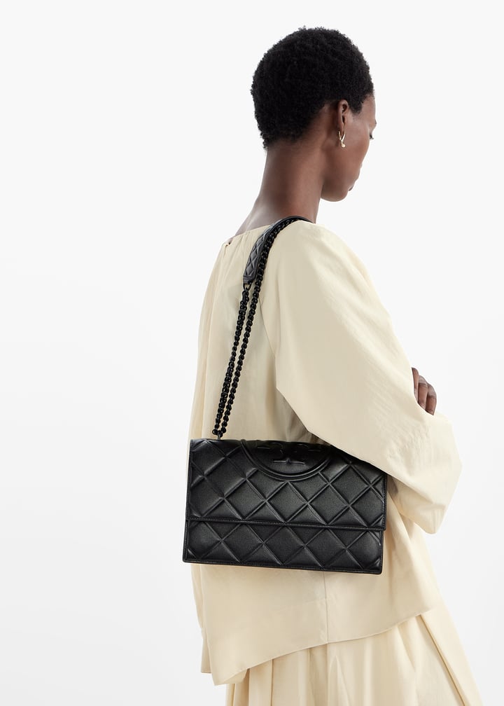 ショルダーバッグ・ポシェット TORY BURCH BLACK LEATHER FLEMING SHOULDER BAG Leather shoulder bag FLEMING TORY BURCH | color Black