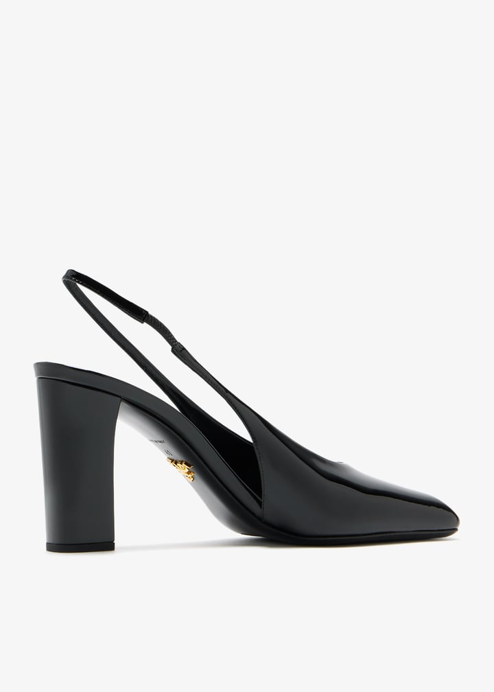 靴 PRADA patent leather heels 37 1/2 Prada MARY JANE Slingback Patent Leather Black Ital 37 1/2