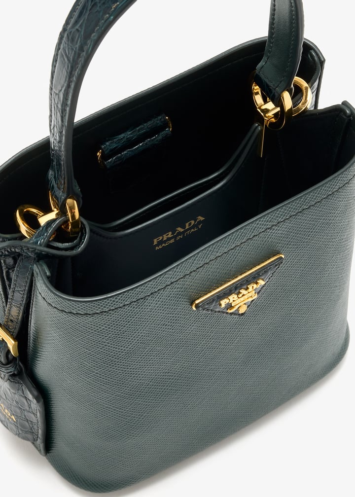 Prada Prada Panier mini Saffiano and crocodile leather bag for