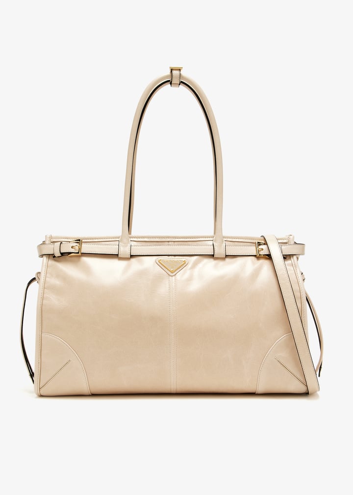 Prada Bonnie large leather handbag for Women - Beige in