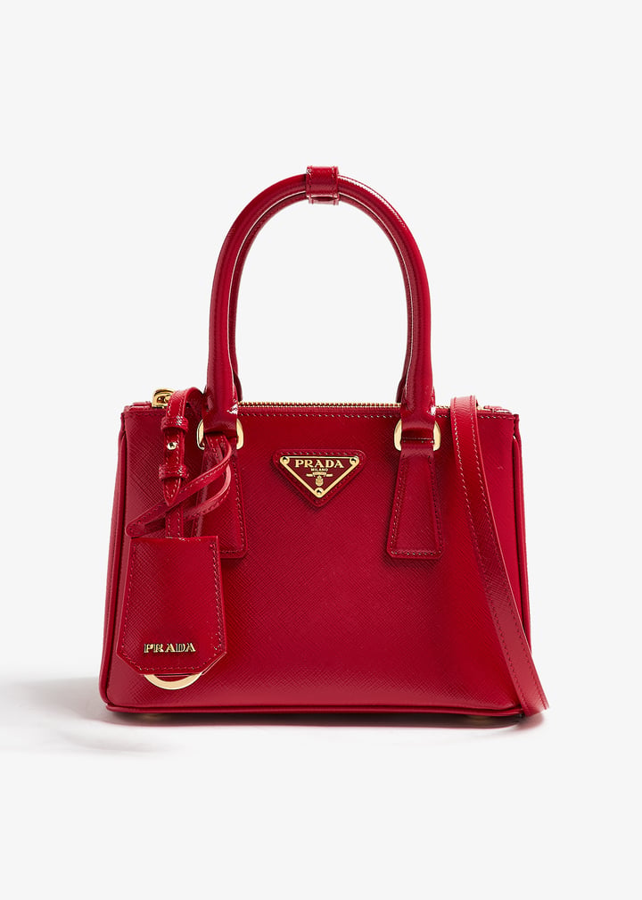 Prada Mini Collection Prada Prada Galleria patent leather mini-bag for Women - Red in KSA ...