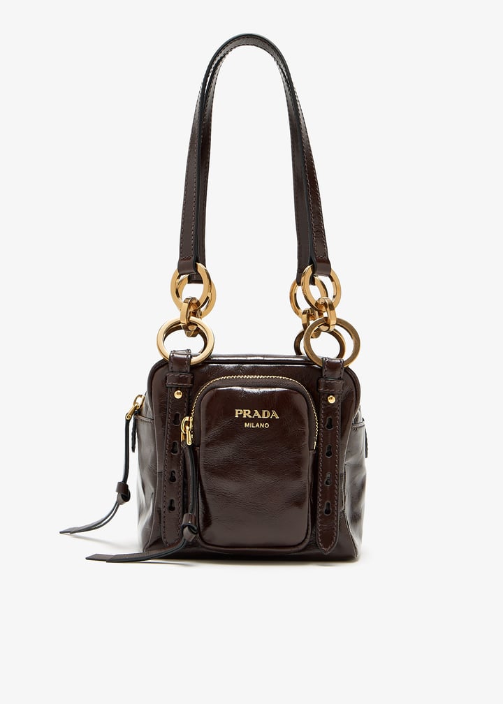 Prada Dangle leather top-handle mini-bag for Women - Brown