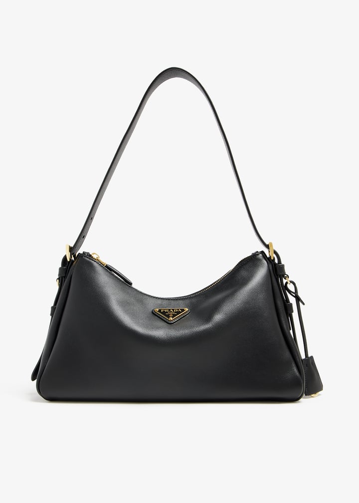 Prada Aimée medium leather shoulder bag for Women - Black in