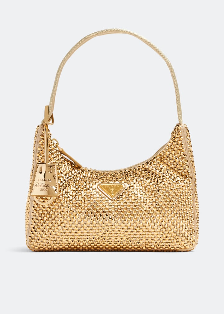 Prada Re-Edition crystal-embellished mini bag for Women - Gold in