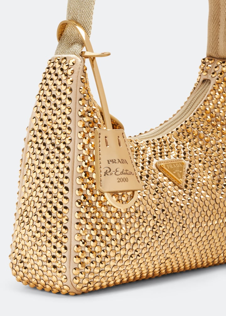 Prada Re-Edition crystal-embellished mini bag for Women - Gold in