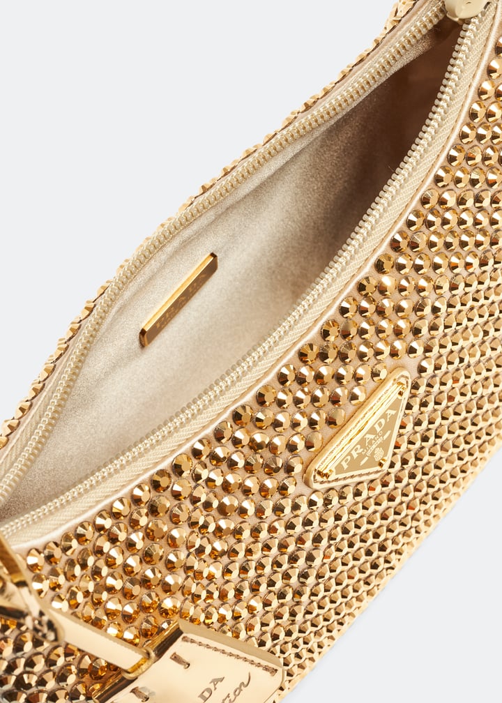 Prada Re-Edition crystal-embellished mini bag for Women - Gold in
