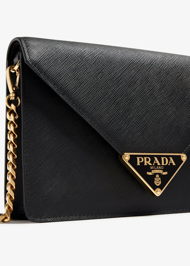 Prada Saffiano leather shoulder bag for Women - Black in UAE