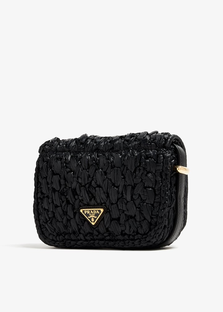 PRADA ウィーブデザイン バッグ ギフト♪【国内発送☆PRADA】ウィッカーxキャンバス カゴバッグ