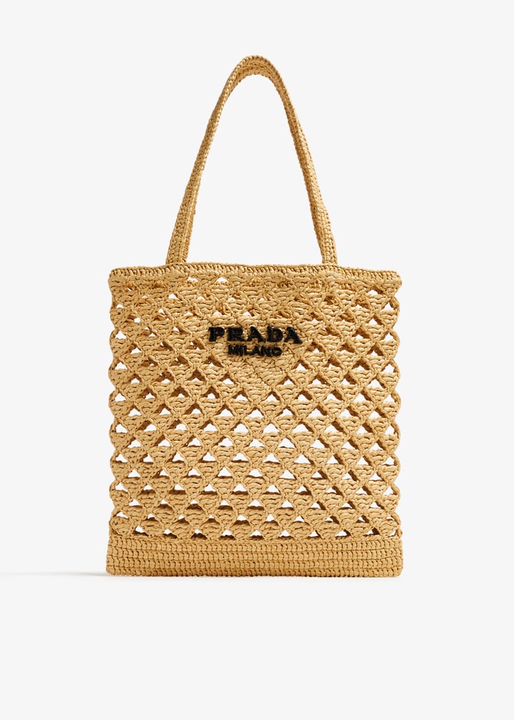 Prada Woven fabric crochet tote bag for Women - Beige in KSA