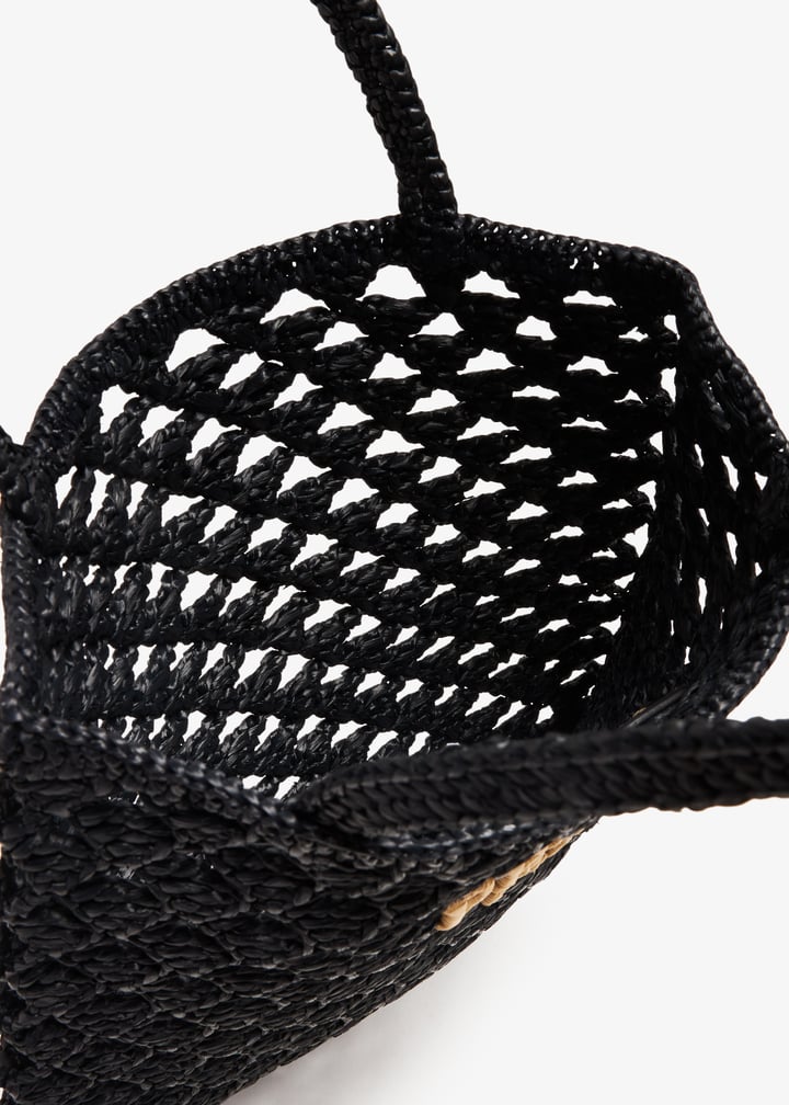 Prada Woven fabric crochet tote bag for Women - Black in UAE