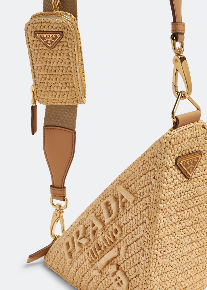 ショルダーバッグ・ポシェット PRADA 'Bandoliera' crochet shoulder bag Beige Natural Prada Arqué crochet shoulder bag | PRADA
