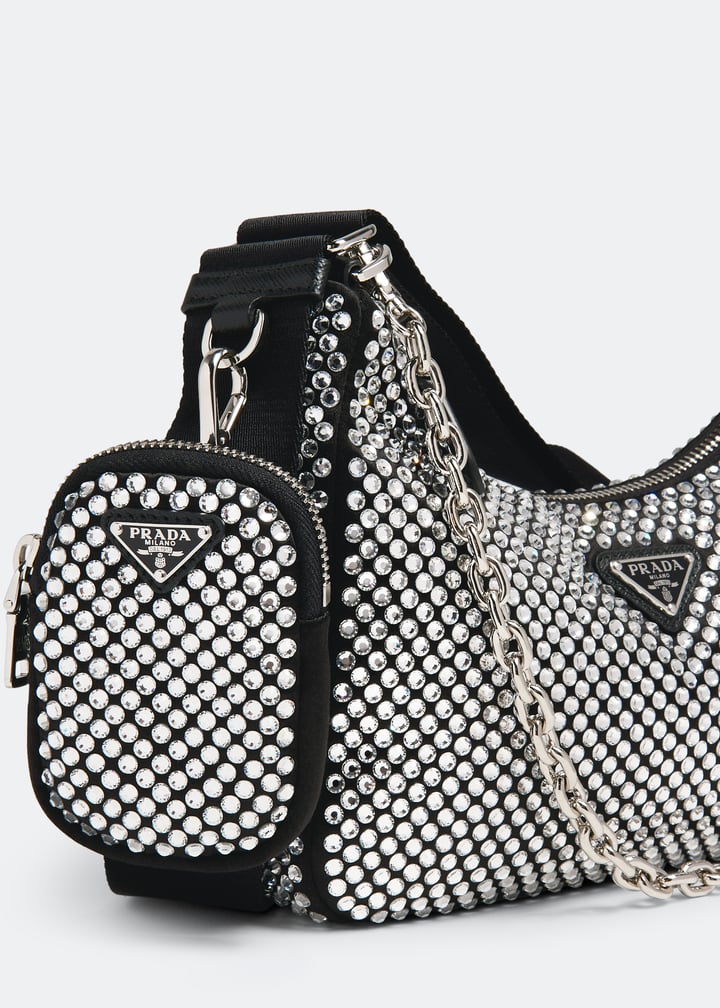 洋書 The Prada. Guide Black Prada Aimée medium leather shoulder bag | PRADA