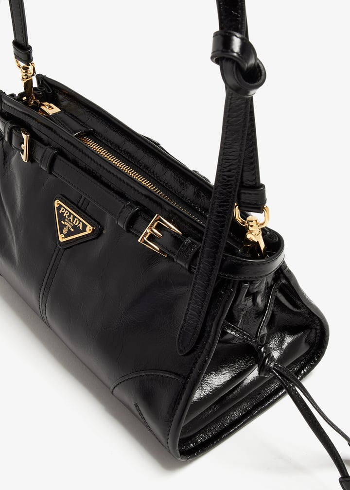 Prada Bonnie small leather shoulder bag for Women - Black in