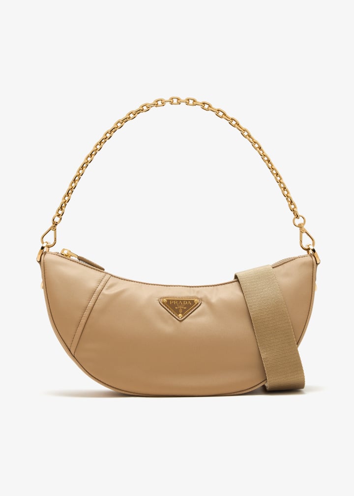 Prada Nylon Shoulder Bag Beige Desert Beige Prada Traveller Small