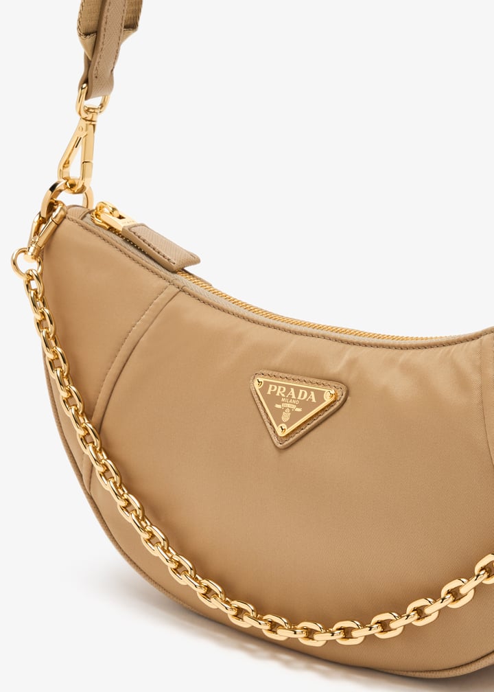 【関税&送料込】Prada Beige Re-Nylon Prada Demi-Lune Shoulde Beige Re-nylon Prada Demi-lune Shoulder Bag | italist