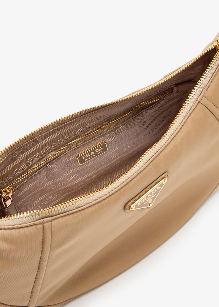 Prada Demi-lune Re-Nylon shoulder bag for Women - Beige in
