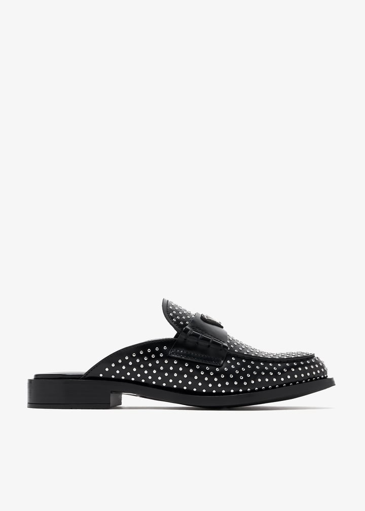 Prada Studded brushed leather mules for Women - Black in UAE