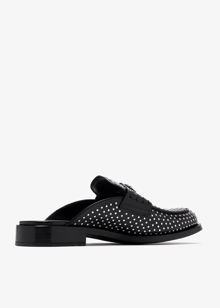 Prada Studded brushed leather mules for Women - Black in UAE