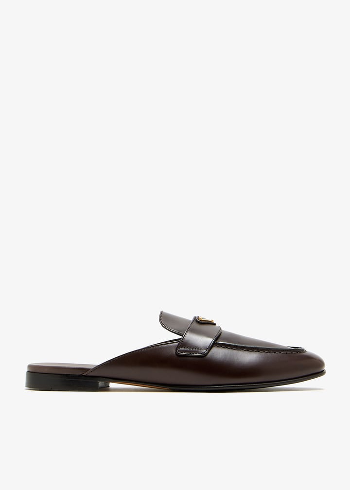 Prada Leather slippers for Women - Brown in UAE | Level Shoes